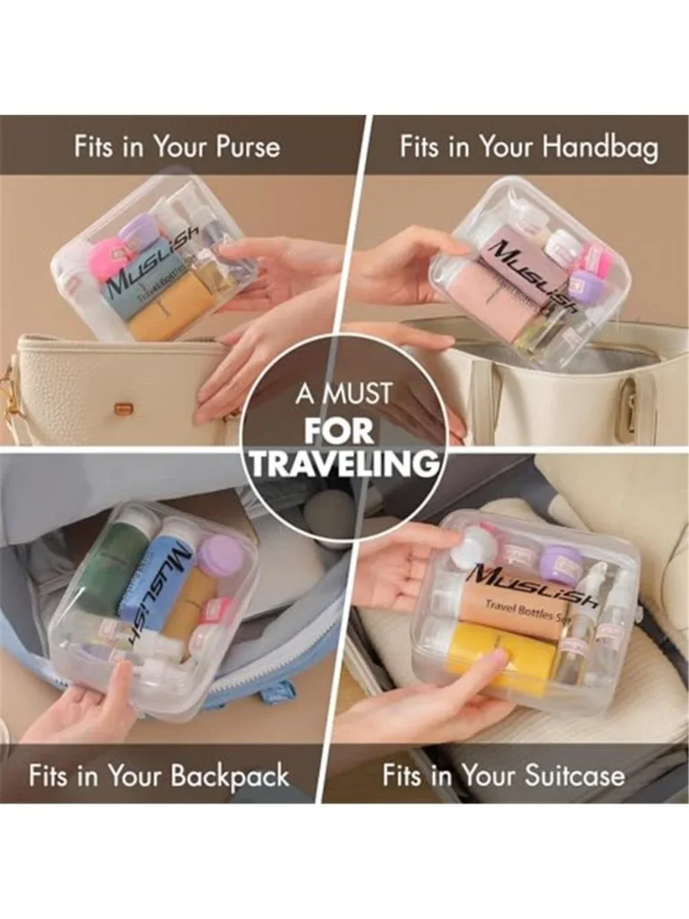 TSA Approved Travel Bottles Set Silicone Leakproof Toiletry Kit 21 Piece Set